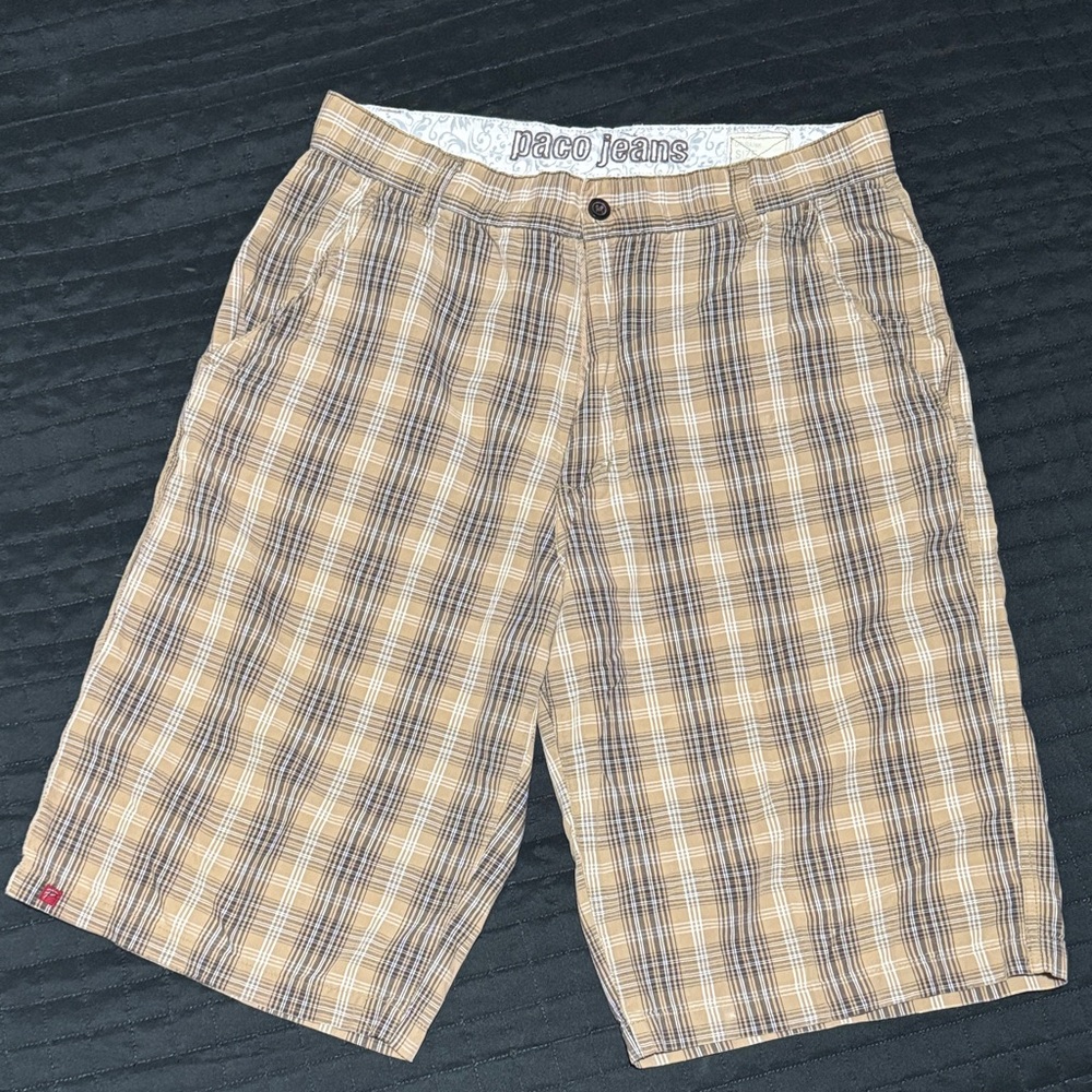 Paco Jeans Men's Tan Plaid Shorts